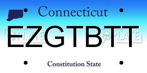 EZGTBTT Connecticut License Plate