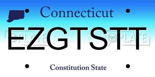 EZGTSTT Connecticut License Plate