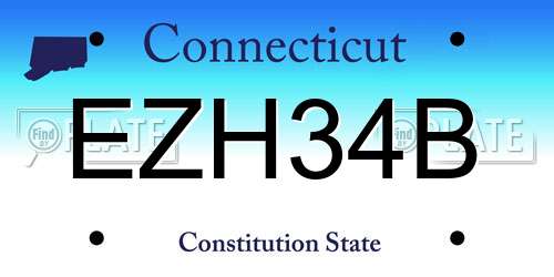 EZH34B Connecticut License Plate