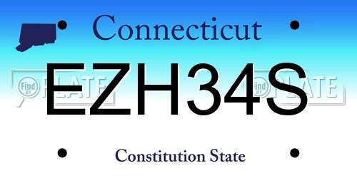EZH34S Connecticut License Plate