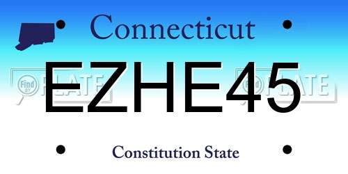 EZHE45 Connecticut License Plate