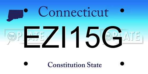 EZI15G Connecticut License Plate