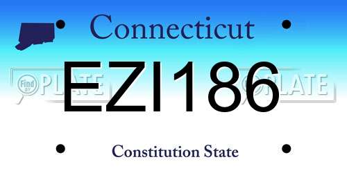 EZI186 Connecticut License Plate