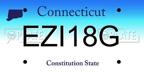 EZI18G Connecticut License Plate
