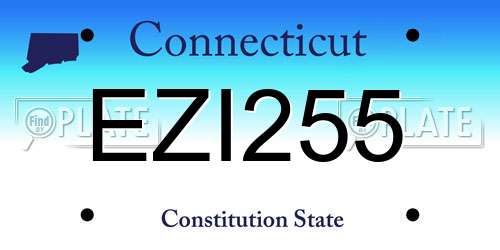 EZI255 Connecticut License Plate