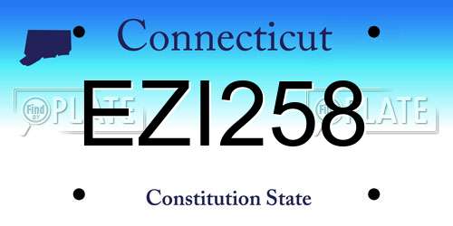 EZI258 Connecticut License Plate