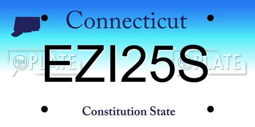 EZI25S Connecticut License Plate
