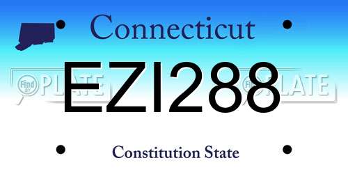 EZI288 Connecticut License Plate