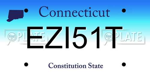 EZI51T Connecticut License Plate
