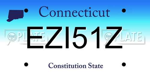 EZI51Z Connecticut License Plate