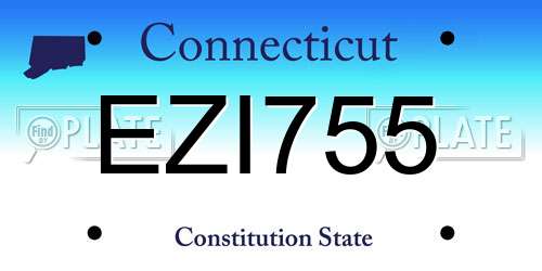 EZI755 Connecticut License Plate