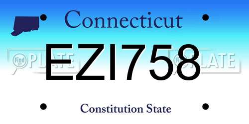 EZI758 Connecticut License Plate