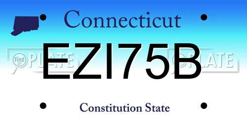 EZI75B Connecticut License Plate