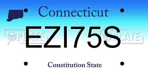 EZI75S Connecticut License Plate