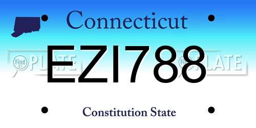 EZI788 Connecticut License Plate