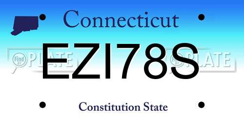 EZI78S Connecticut License Plate