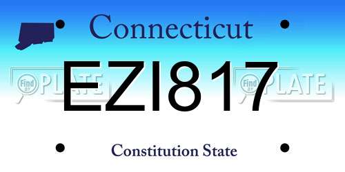 EZI817 Connecticut License Plate