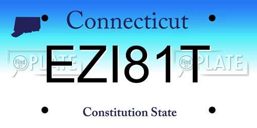 EZI81T Connecticut License Plate