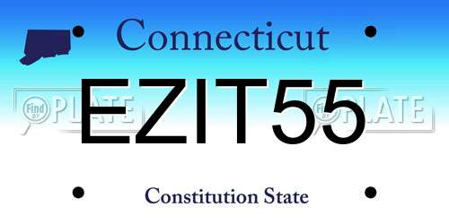 EZIT55 Connecticut License Plate