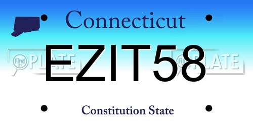 EZIT58 Connecticut License Plate