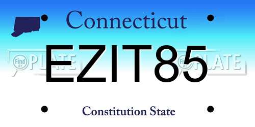 EZIT85 Connecticut License Plate