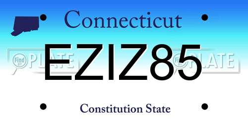EZIZ85 Connecticut License Plate