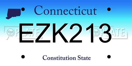 EZK213 Connecticut License Plate