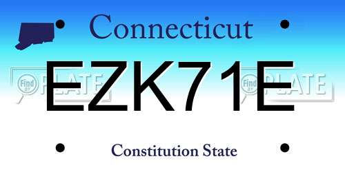 EZK71E Connecticut License Plate