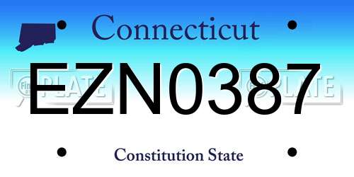 EZN0387 Connecticut License Plate