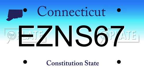 EZNS67 Connecticut License Plate