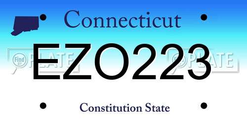 EZO223 Connecticut License Plate