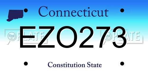 EZO273 Connecticut License Plate