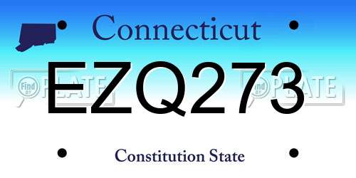 EZQ273 Connecticut License Plate