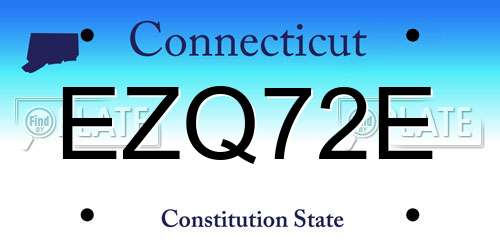 EZQ72E Connecticut License Plate