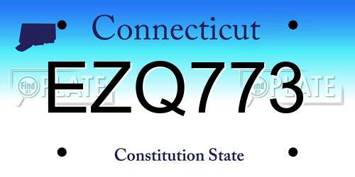 EZQ773 Connecticut License Plate