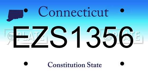 EZS1356 Connecticut License Plate