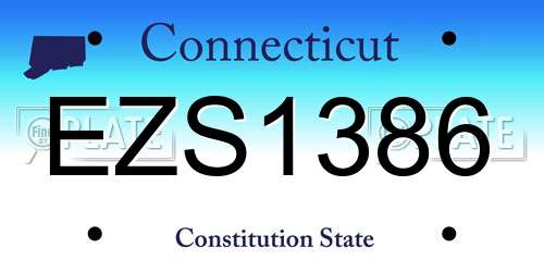 EZS1386 Connecticut License Plate