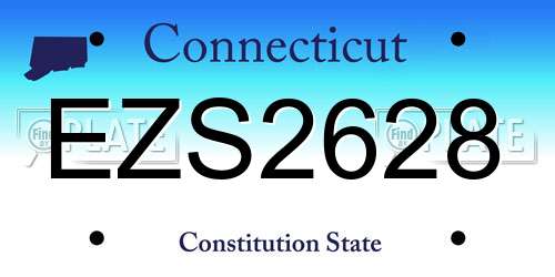 EZS2628 Connecticut License Plate