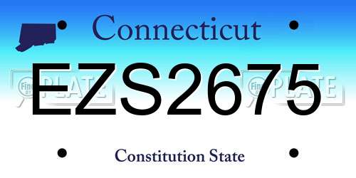 EZS2675 Connecticut License Plate