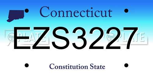 EZS3227 Connecticut License Plate