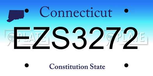 EZS3272 Connecticut License Plate