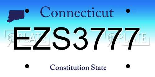 EZS3777 Connecticut License Plate