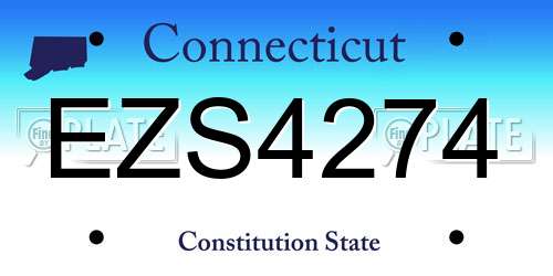 EZS4274 Connecticut License Plate