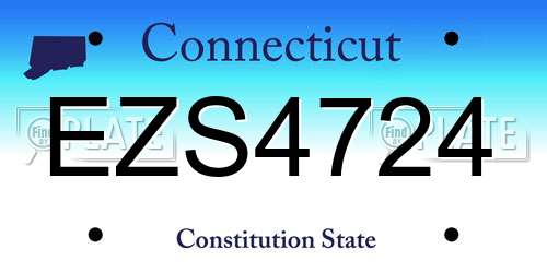 EZS4724 Connecticut License Plate