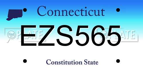 EZS565 Connecticut License Plate