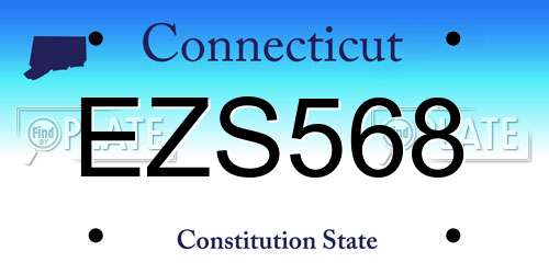 EZS568 Connecticut License Plate