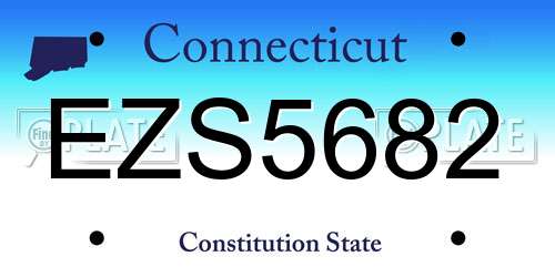 EZS5682 Connecticut License Plate