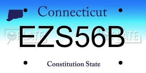 EZS56B Connecticut License Plate