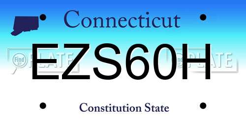EZS60H Connecticut License Plate