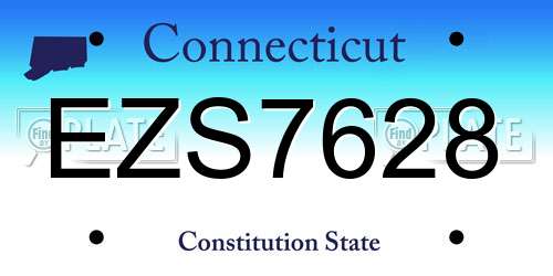 EZS7628 Connecticut License Plate